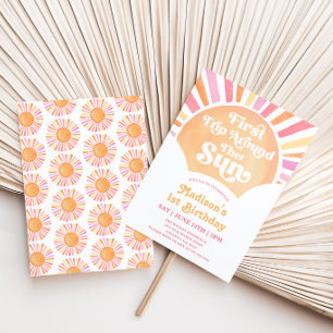 Invitación 1er Viaje Alrededor Del Sol Niña Cumpleaños