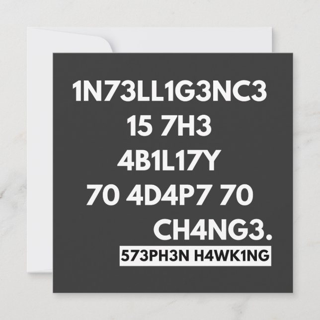 INVITACIÓN 1N73LL1G3NC3 15 7H3 4B1L17Y 70 4D4P7 70 CH4NG3. (Anverso)