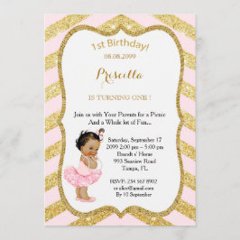 Invitación 1r CHICA del cumpleaños, 1r cumpleaños de la