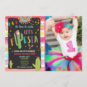 Invitación 1r primer cumpleaños de la fiesta del cactus