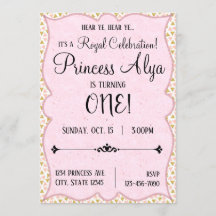 1r Princesa real Invitation de la celebración del