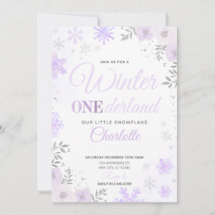 Invitación 1ra de Winter ONEderland Copo de Nieve 