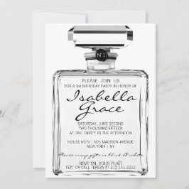 Invitación 1ra fiesta de cumpleaños del tema negro y blanco