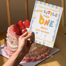 1st Birthday Party Invitation Card for girls 
