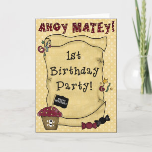 Invitación 1st Birthday Pirate Invitations