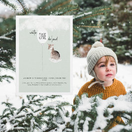 Invitación 1st Birthday Winter Wonderland Deer Birthday Party