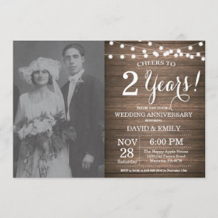 Invitación 2º Aniversario de Boda Rutic Madera