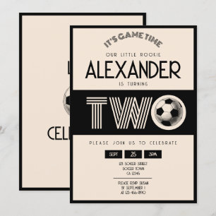 Invitación 2º cumpleaños del Clásico Retro Black Soccer