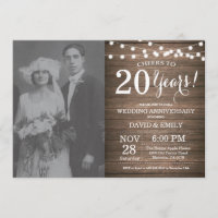 20º Aniversario de Boda Madera Rústica