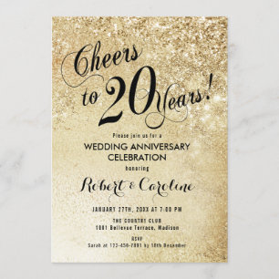 Invitación 20º Aniversario de Boda Oro
