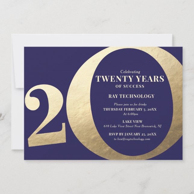 Invitación 20º Aniversario Empresarial (Anverso)