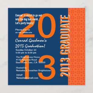 Invitación 2013 o cuaesquiera graduaciones del año azules y