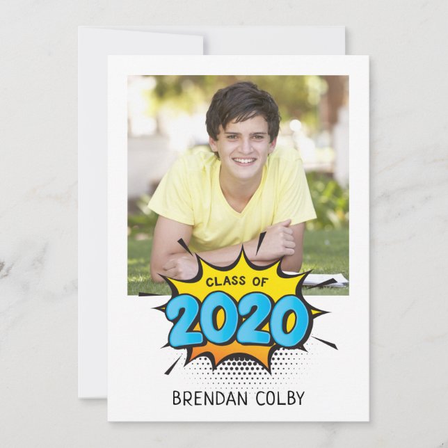 Invitación 2020 FOTO GRAD tipografía de estilo moderno (Anverso)