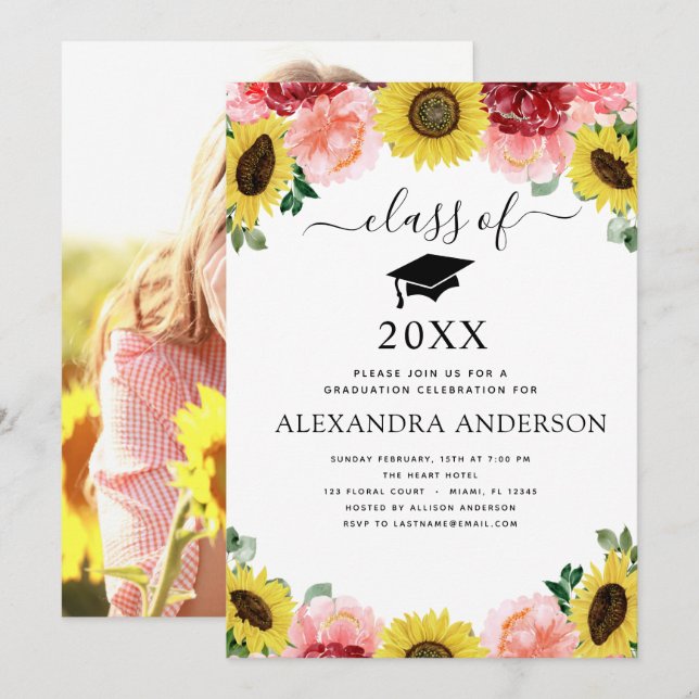 Invitación 2023 Graduación País Eucalyptus del Girasol (Anverso / Reverso)