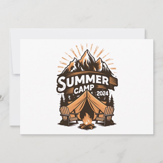 Invitación 2024 Campamento de Verano Vacaciones de Camping de (Anverso)