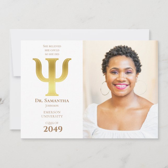 Invitación 2024 El Médica Psicología Graduación Foto Psi Dr. (Anverso)