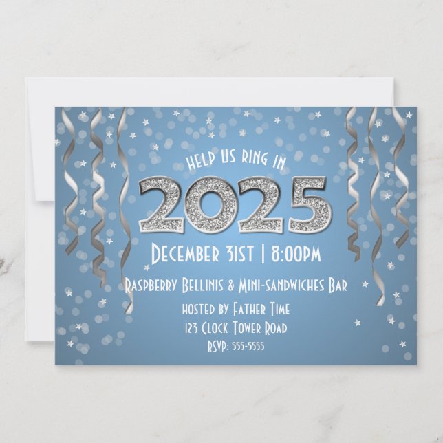 Invitación 2025 en Diamantes Nochevieja (Anverso)