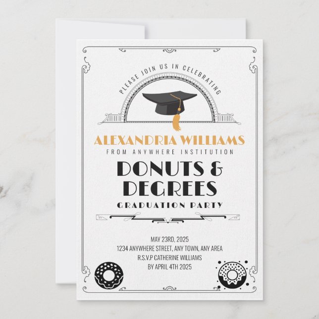Invitación 2025 Modernos Donuts y Grados Graduación  (Anverso)