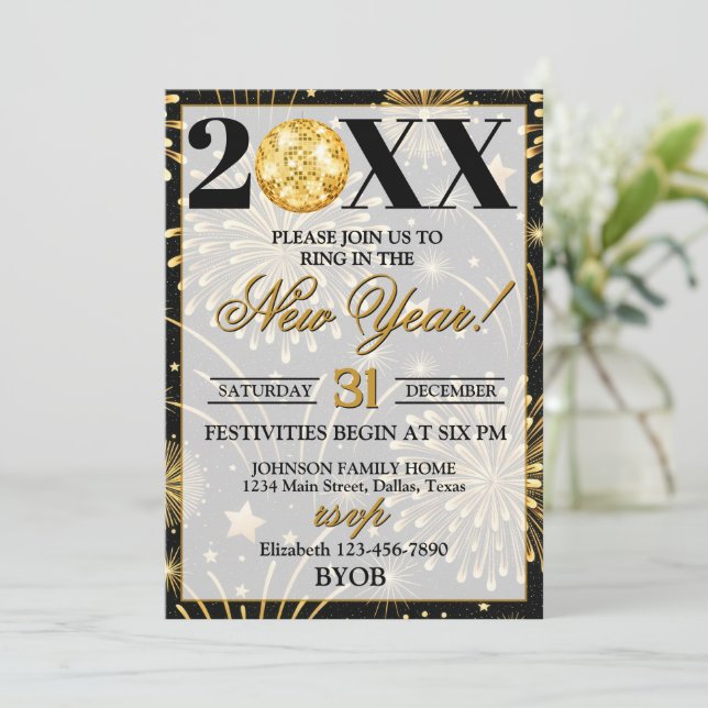 Invitación 2026 New Years Eve Party (Anverso de pie)
