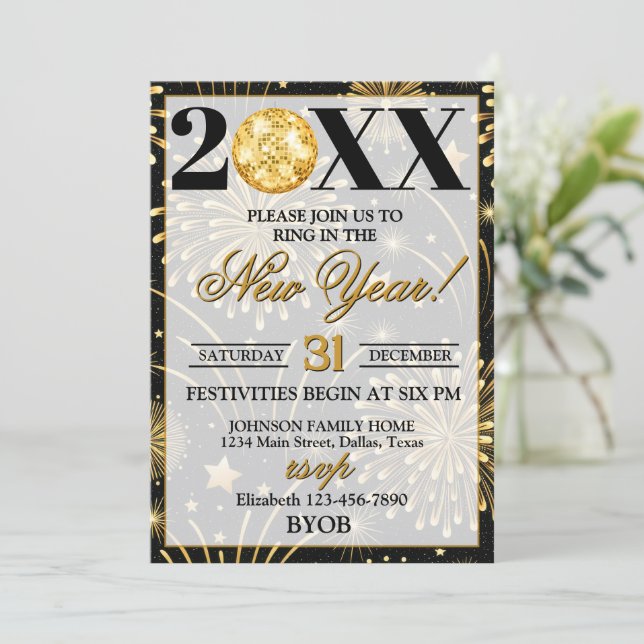 Invitación 2026 New Years Eve Party (Anverso de pie)