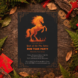 Invitación 2026 Year of the Fire Horse Chinese Zodiac Party