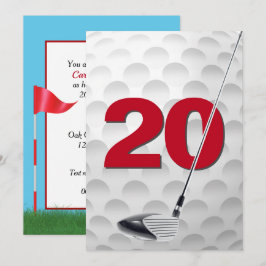 Invitación 20.ª Fiesta Temática de Golf de Cumpleaños