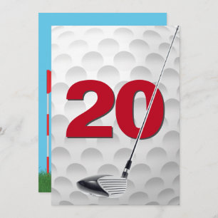 Invitación 20.ª Fiesta Temática de Golf de Cumpleaños