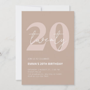 Invitación 20.º cumpleaños de celebración