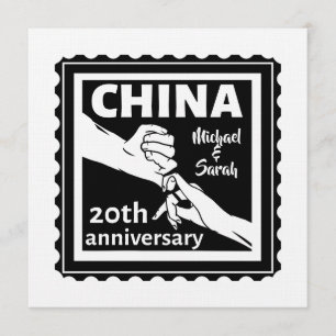 Invitación 20 aniversario de bodas China tradicional