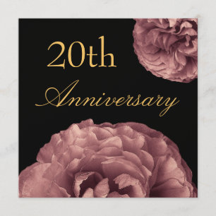 Invitación 20 Aniversario - Rosas Rosadas Vintage