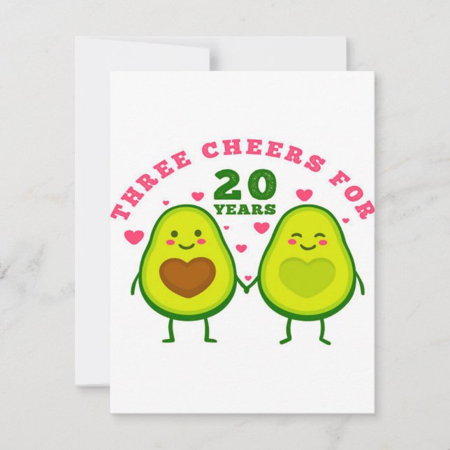 Invitación 20 años de aniversario de bodas | regalo para el e (Anverso)