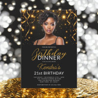 21ª cena de cumpleaños Gold Black Photo Instagram