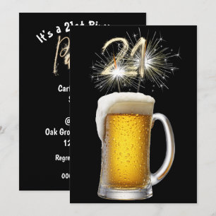 Invitación 21.ª Cerveza Fiesta de cumpleaños y espárragos