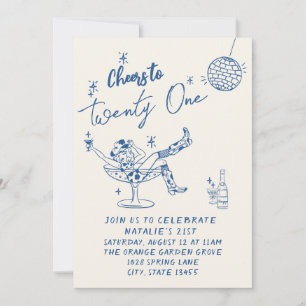 Invitación 21.ª Cowgirl Cowgirl Fun fun cumpleaños