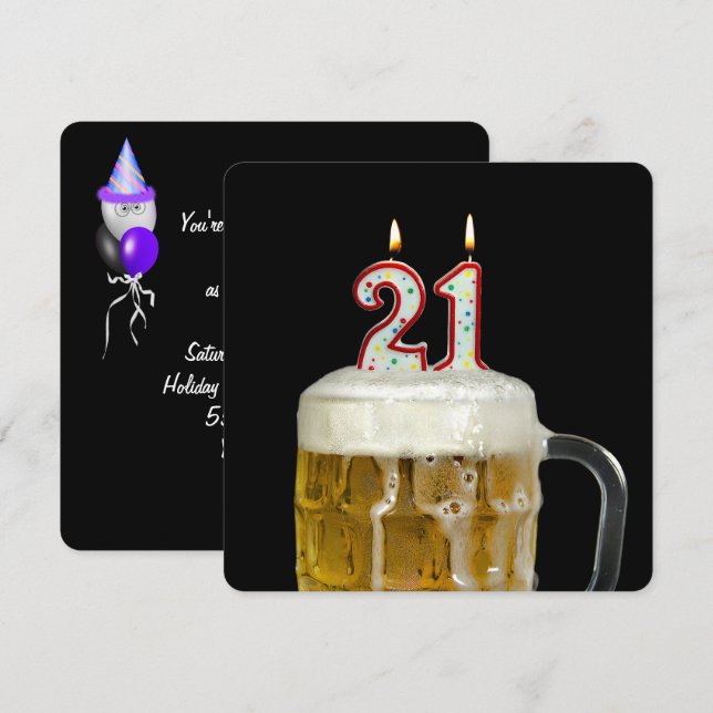 Invitación 21.ª Fiesta de cumpleaños (Anverso / Reverso)
