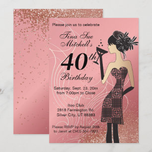 Invitación 21.ª Fiesta de cumpleaños Bash - Rosa