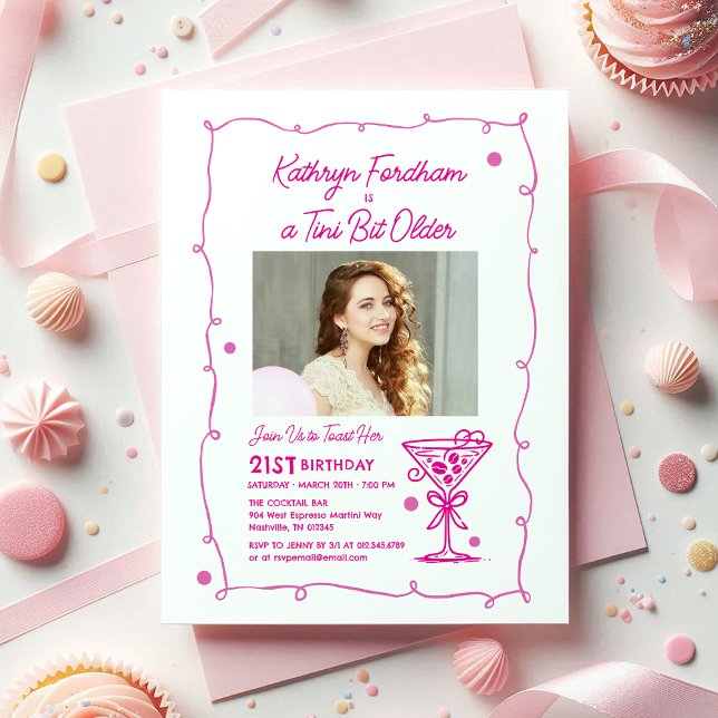 Invitación 21.ª Fiesta de cumpleaños Foto Espresso Martini (Subido por el creador)