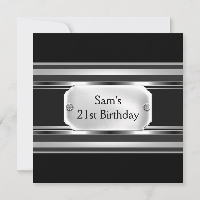 Invitación 21.ª Fiesta de cumpleaños hombres de plata Metaliz (Anverso)
