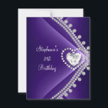 Invitación 21.ª Fiesta de cumpleaños Morple Heart Diamond Jew<br><div class="desc">21.ª Fiesta de Cumpleaños Joya de Diamante de Corazón Púrpura. Invitación a fiesta de celebración. Personalizar con sus propios detalles. Fabulosos eventos elegantes para Chicas, Fiestas invitados para todas las edades, sólo personalizar a la edad que usted quiere! Invitaciones para fiestas de cumpleaños 13, invitaciones para fiestas de cumpleaños 14,...</div>