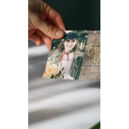 Invitación 21.ª Fiesta de cumpleaños Wood Floral String Light