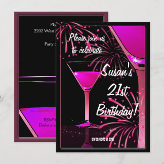 Invitación 21.ª Fiesta Martini Cocktail Pink