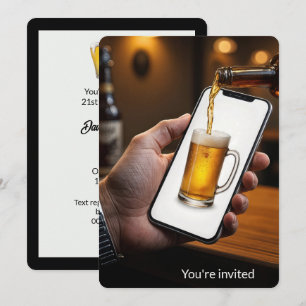 Invitación 21.ª jarra de cerveza Fiesta en un Smartphone