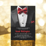 Invitación 21.ª Jornada de Cumpleaños Negro y Rojo<br><div class="desc">Celebra con estilo esta invitación al evento de cumpleaños Black y Red Tuxedo, exuberante elegancia y sofisticación. El elegante fondo negro y los acentos marcan la tónica de una aventura de lujo, perfecta para una celebración de un hito. Con su refinado diseño inspirado en el esmoquin, esta invitación capta la...</div>