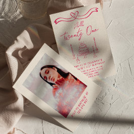 Invitación 21.ª Pastel de Doddle Hola Veintiún Fotos Cumpleañ