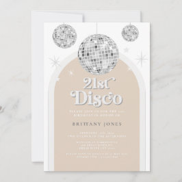 Invitación 21.ª Purpurina Silver Retro Disco