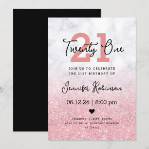 Invitación 21.ª Rosa Fiesta Purpurina de oro