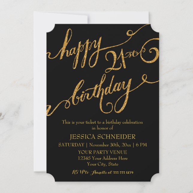 Invitación 21°, 21° aniversario de fiesta (Anverso)