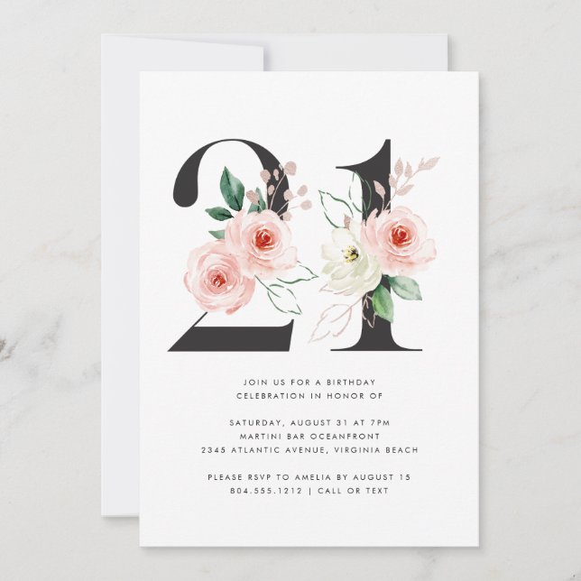 Invitación 21 Aniversario de la vegetación de oro de los Rosa (Anverso)