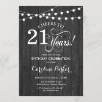 21 Aniversario - Rústico Patrón de Madera Gris