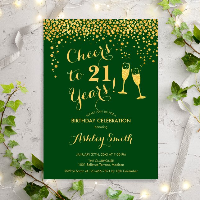 Invitación 21 Aniversario - Saludos A 21 Años De Verde Oro (Subido por el creador)